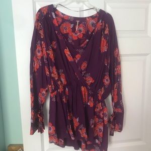 Purple Tuscan Dreams Free People Tunic size M